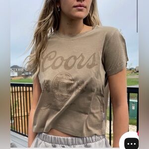 The Laundry Room Coors Logo Crop Tee — Taupe